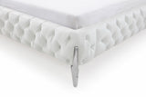 Eastern King Legend Modern White Bonded Leather Bed - View Image 1