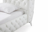 Eastern King Legend Modern White Bonded Leather Bed - View Image 1