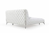 Eastern King Legend Modern White Bonded Leather Bed - View Image 1