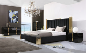 Eastern King Token Modern Black & Gold Bedroom Set - View Image 1