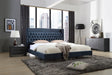 Eastern King Wales Modern Blue Fabric Bed - View Image 1