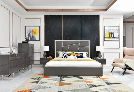Chrysler Modern Grey Bedroom Set Queen & Eastern King – VIG Furniture - sold by Home Elegance USA