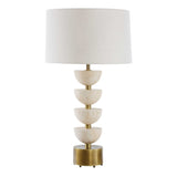 Hemisphere Travertine Table Lamp - Beige / Bronze by Uttermost - View 4
