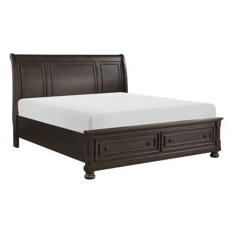 1pc Queen Size Platform Bed with Footboard Storage Drawers Traditional Design Bedroom Furniture - B011S00159 - image - 5