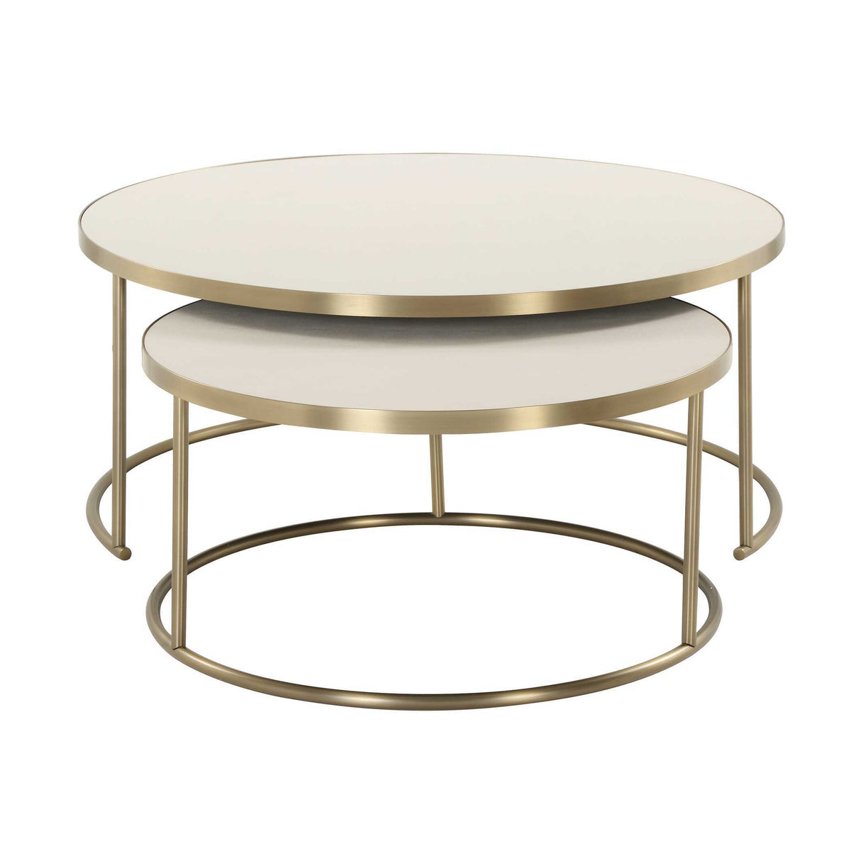 Aragon Nesting Coffee Tables (Set of 2) - Gold / White by Uttermost - View 5