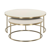 Aragon Nesting Coffee Tables (Set of 2) - Gold / White by Uttermost - View 5