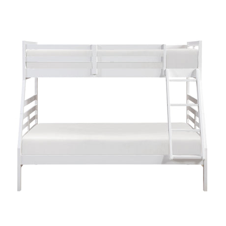Twin over Full Bunk Bed 1pc Classic White Finish Youth Bedroom Furniture Durable Wood - sold by Home Elegance USA