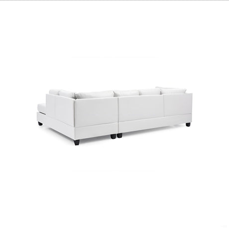 Malone G647B-SC Sectional Sofa with Pocketed Coil and Foam Seating, White PU, 111x78x34 inches - sold by Home Elegance USA