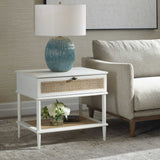 Coast Rattan Side Table White / Woodtone - White / Light Brown by Uttermost - View 3