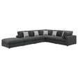Rhette Charcoal 6-piece Upholstered Sectional with Reversible Cushions - sold by Home Elegance USA