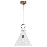 Imbuto Funnel Glass 1 Light Pendant White & Gold - White / Yellow by Uttermost - View 3