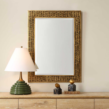 Woven In Time Time Mirror - Gold by Uttermost - View 2