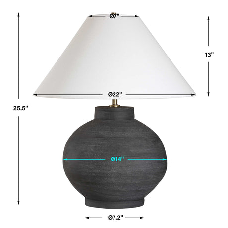 Tramore Table Lamp Rustic Charcoal - Black by Uttermost - View 8