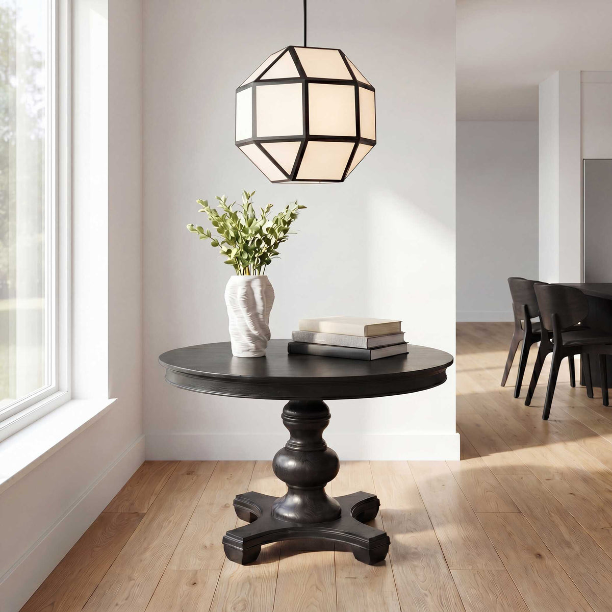 Hoi An 4 Light Geometric Chandelier - Black by Uttermost - View 2