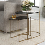 Aztec Wood Nesting Tables (Set of 2) - Dark Brown by Uttermost - View 2