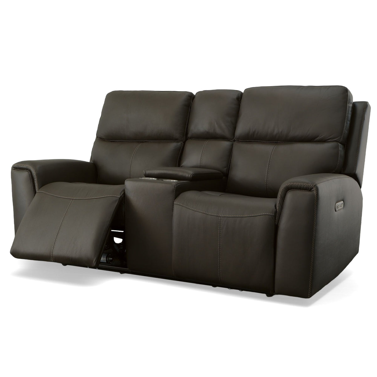 Jarvis Power Reclining Loveseat With Console & Power Headrests - Mica | Flexsteel