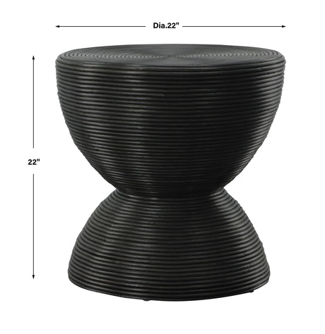 Bongo Black Rattan Side Table by Uttermost - View 6