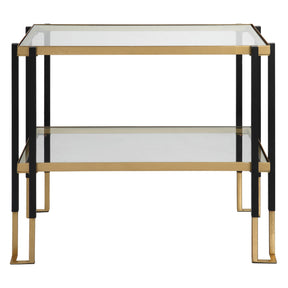Kentmore Glass Side Table Black & Gold - Gold / Black by Uttermost - View 1