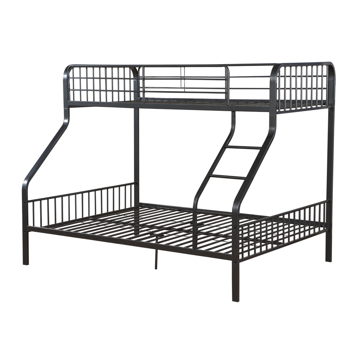 Gunmetal Twin XL/Queen Bunk Bed with Built-in Ladder