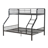 Gunmetal Twin XL/Queen Bunk Bed with Built-in Ladder
