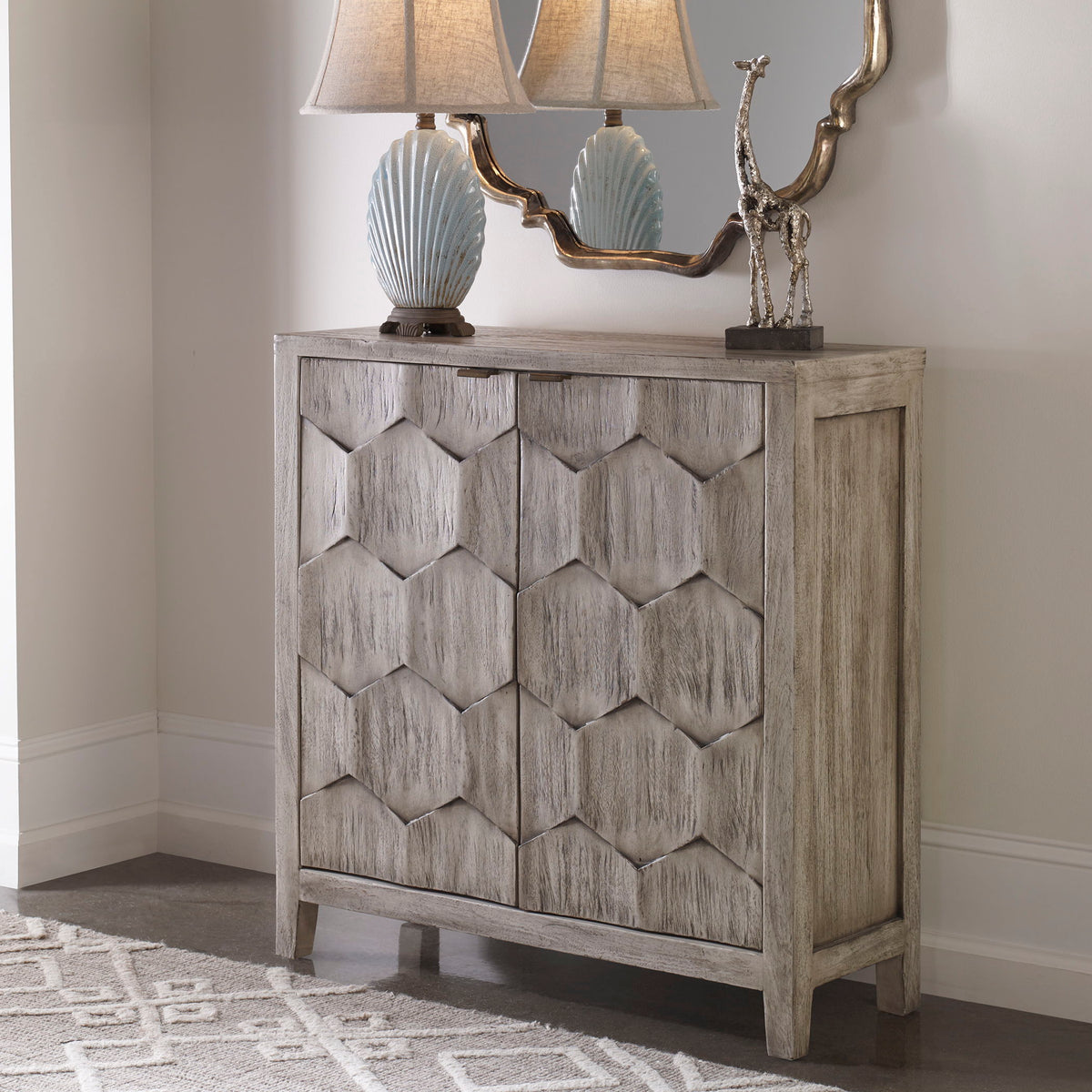Catori Console Cabinet Smoked Ivory - Light Gray by Uttermost - View 5