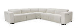 Divani Casa Beck- Contemporary White Fabric Sectional Sofa with 3 Recliners - Home Elegance USA
