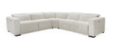 Divani Casa Beck - Contemporary White Fabric Sectional Sofa with 3 Recliners | Home Elegance USA