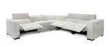Divani Casa Beck- Contemporary White Fabric Sectional Sofa with 3 Recliners - Home Elegance USA