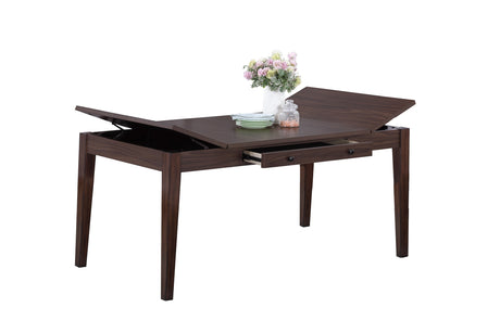 Contemporary Style 6pc Dining Set Walnut Dining Table w Storage Ladder Back 4x Side Chairs Bench Dining Room - sold by Home Elegance USA