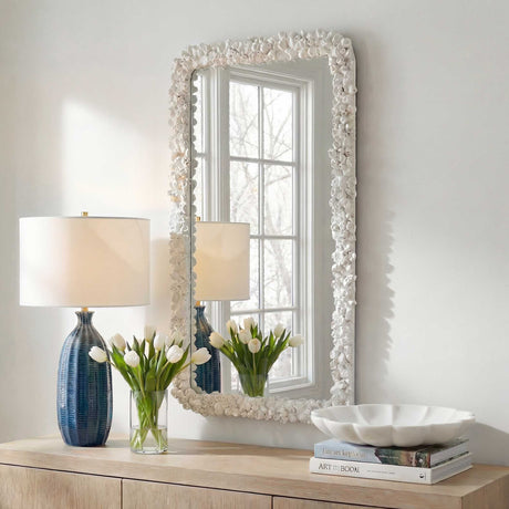 Barnacle Rectangular Mirror - White by Uttermost - View 2