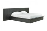 Manchester- Contemporary Platform Dark Grey Q Bed with Two Nightstands