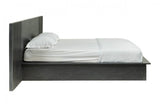Manchester- Contemporary Platform Dark Grey Q Bed with Two Nightstands