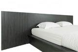 Manchester- Contemporary Platform Dark Grey Q Bed with Two Nightstands