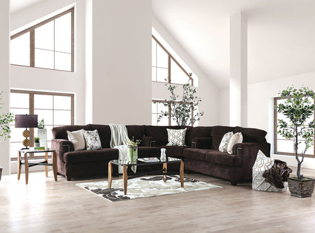 Brynlee - Sectional (*Pillows Sold Separately) - Chocolate | Home Elegance USA