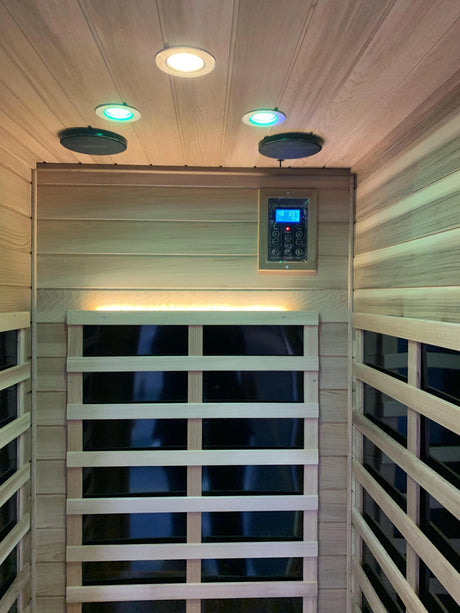 Red Cedar 1-Person Infrared Sauna – Indoor & Outdoor Wooden Home Sauna - sold by Home Elegance USA