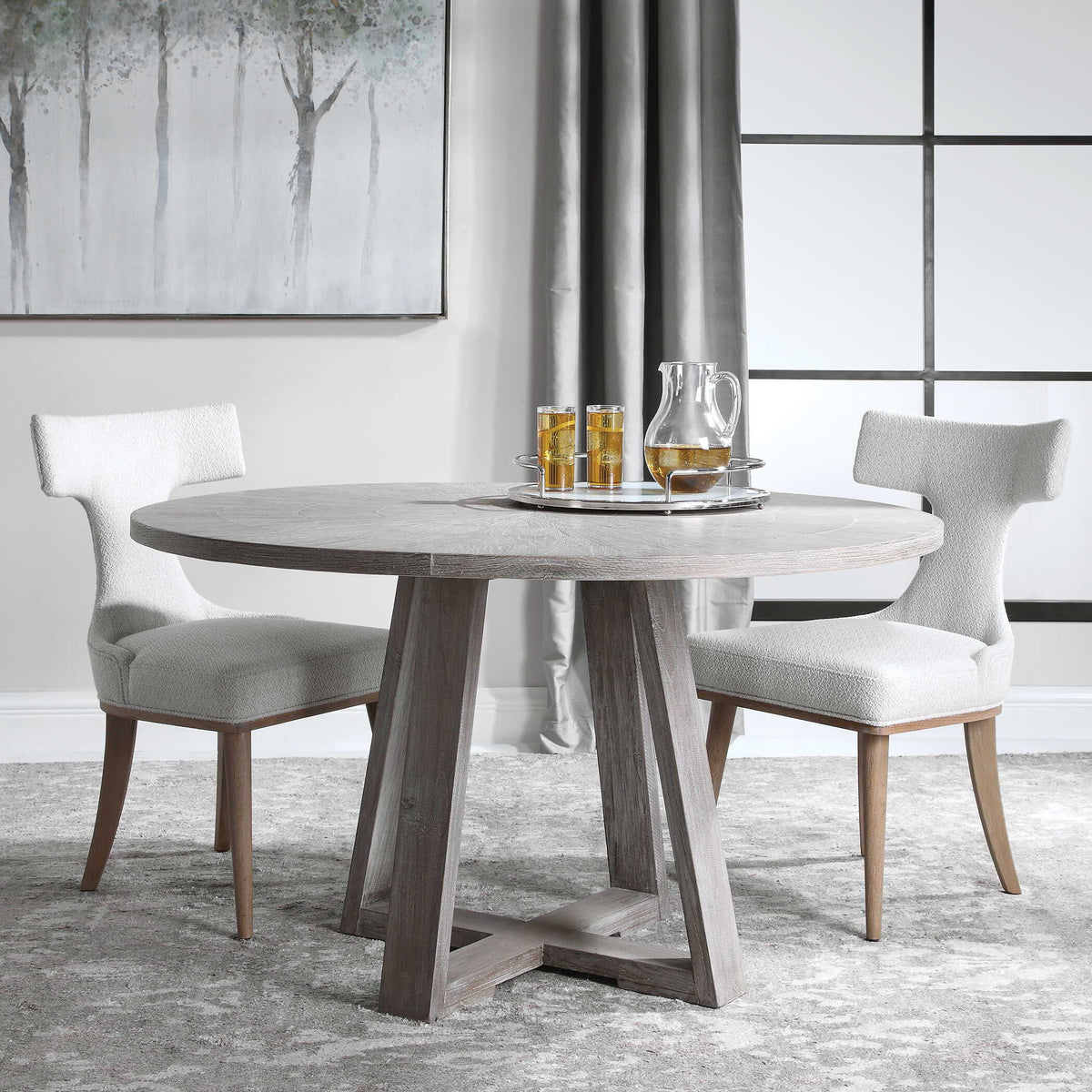 Gidran Dining Table - Gray by Uttermost - View 3