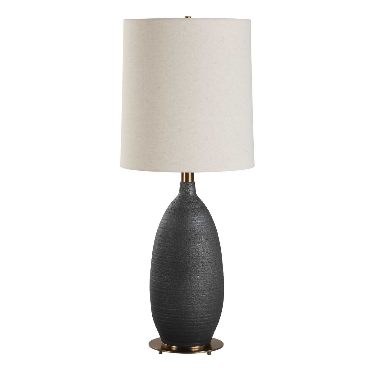 Bower Table Lamp Matt Black - Black / White by Uttermost - View 3