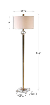 Mesita Floor Lamp Brass - Yellow / Beige by Uttermost - View 3