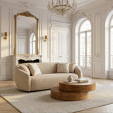 Belinda - Modern Beige Fabric 3-Seat Sofa - View Image 1