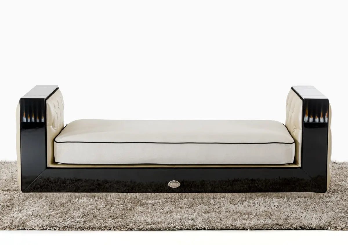 A&X Bellagio Transitional Black Crocodile And Beige Fabric Chaise Vgunrx006 - VGUNRX006 - Home Elegance USA - 3