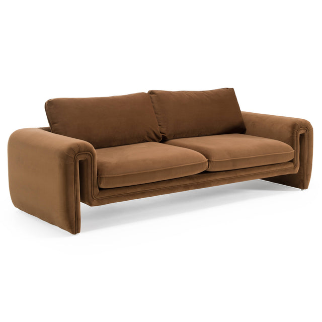 Bentley - Modern Brown Velvet Sofa - View Image 1