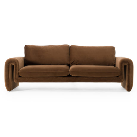 Bentley - Modern Brown Velvet Sofa - View Image 1