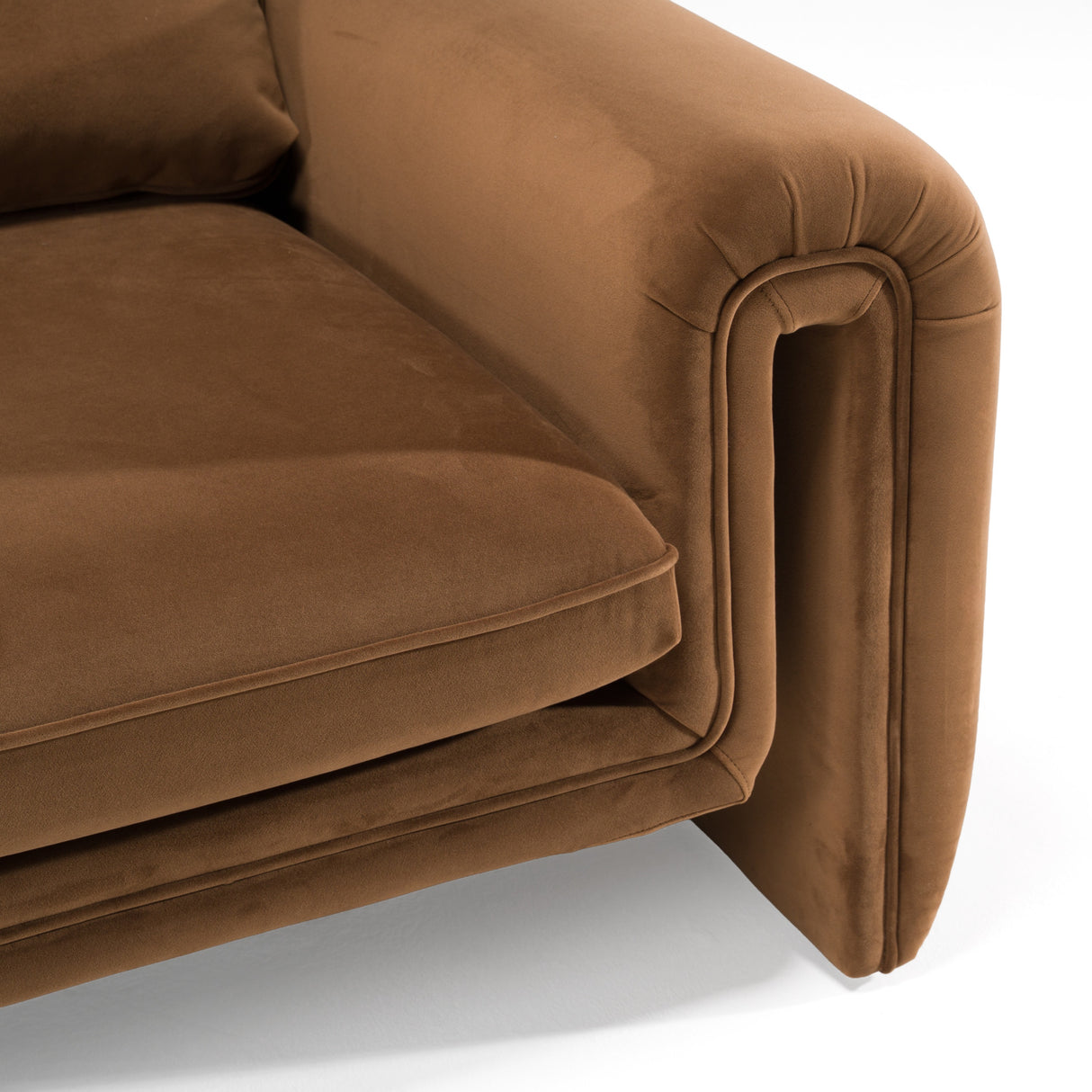Bentley - Modern Brown Velvet Sofa - View Image 1