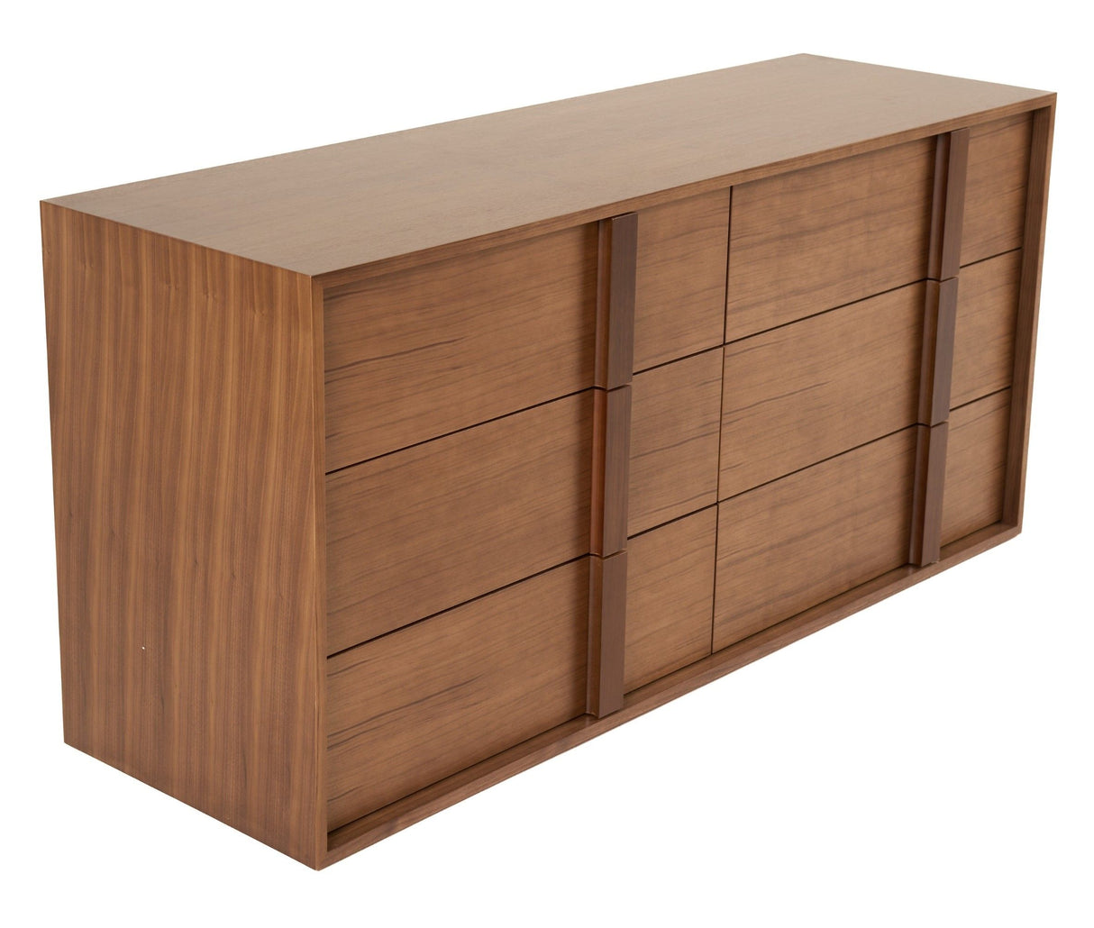 Eastern King Lambert + Berlin - Modern Beige Fabric + Walnut 4-Piece Bedroom Set