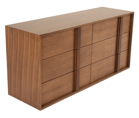 Eastern King Lambert + Berlin - Modern Beige Fabric + Walnut 4-Piece Bedroom Set