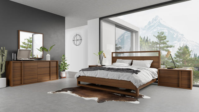 Eastern King Berlin - Modern Walnut Bedroom Set - View Image 1