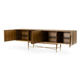 Modrest Bernard Mid-Century Modern Walnut & Gold Buffet Vgcssb-17118