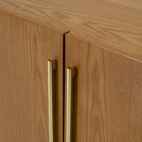 Modrest Bernard Mid-Century Modern Walnut & Gold Buffet Vgcssb-17118