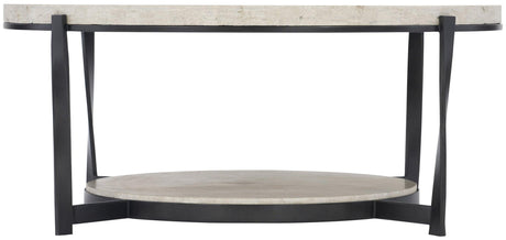 Berkshire 43-Inch Round Cocktail Table Laminated Stone & Steel – Bernhardt