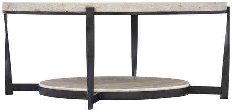 Berkshire 43-Inch Round Cocktail Table Laminated Stone & Steel – Bernhardt